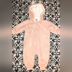 6m Soft Pink Zipper Front Onesie